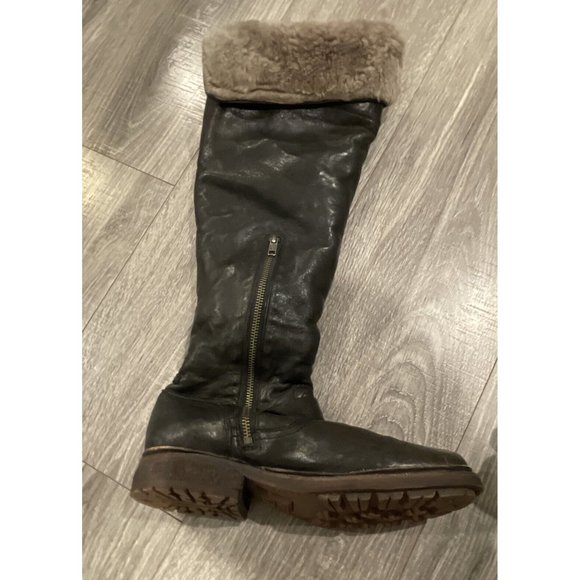 Frye Womens Valerie Shearling Lined OTK Tall Boots Black Size 8 b. Retail $595!! - Picture 3 of 9